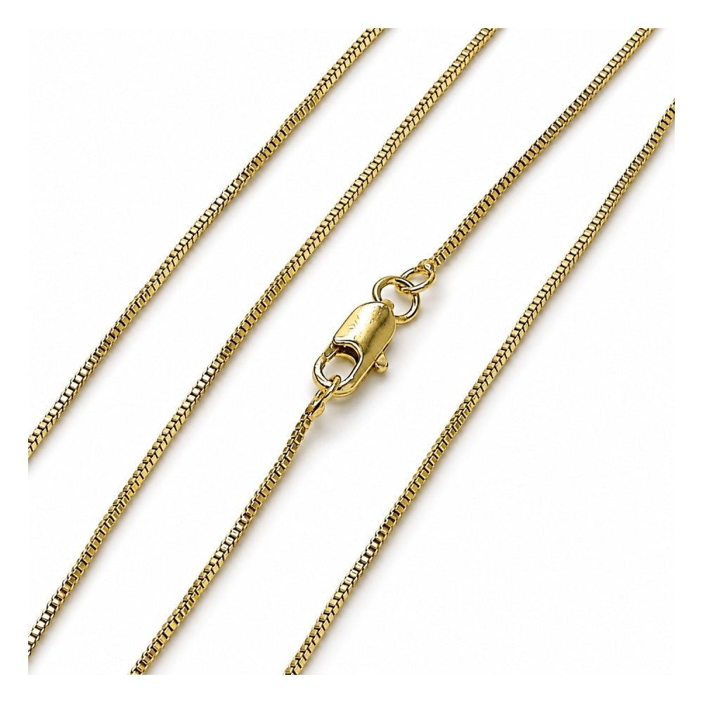 Oro Laminado Basic Necklace, Gold Filled Style Box Design, Polished, Golden Finish