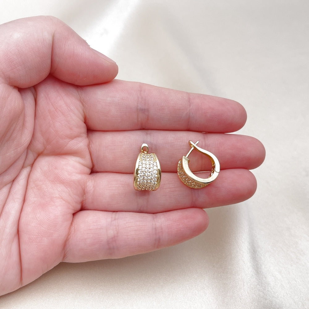 Oro Laminado Huggie Hoop, Gold Filled Style Polished, Golden Finish