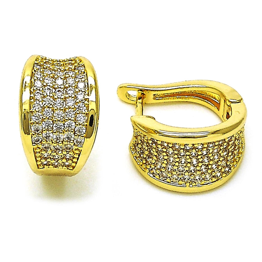 Oro Laminado Huggie Hoop, Gold Filled Style Polished, Golden Finish