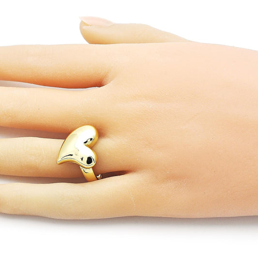 Oro Laminado Elegant Ring, Gold Filled Style Heart Design, Polished, Golden Finish