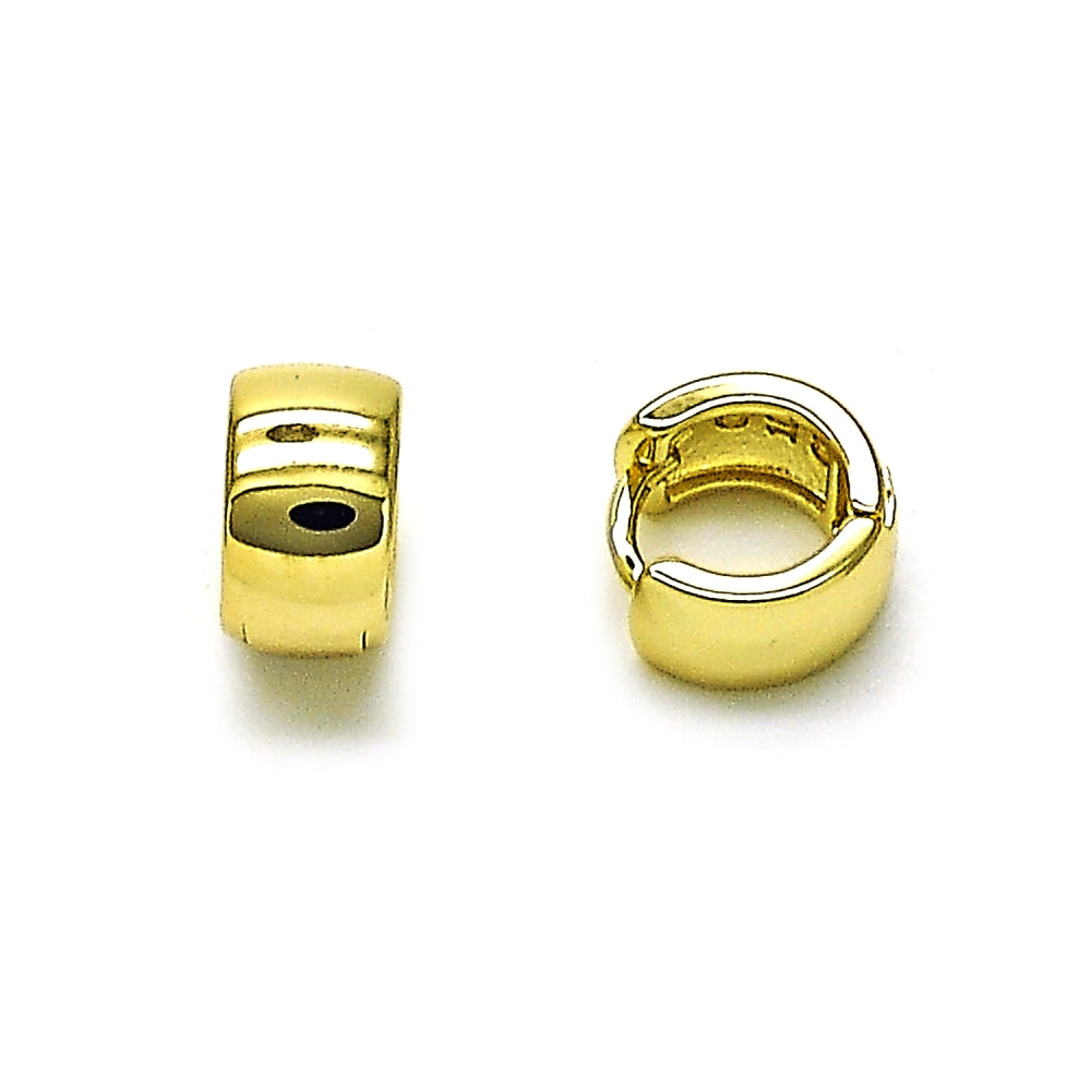 Oro Laminado Huggie Hoop, Gold Filled Style Polished, Golden Finish