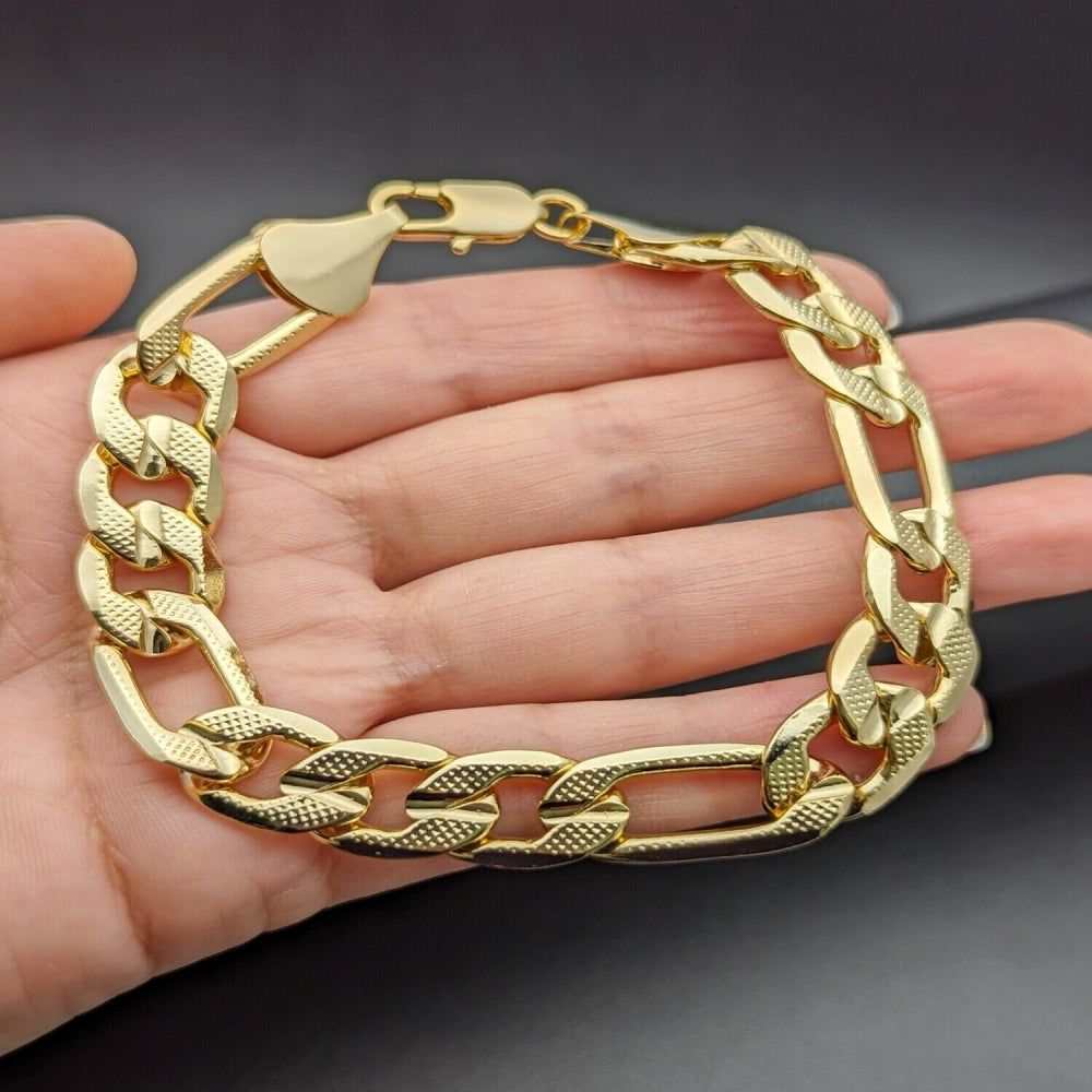 Oro Laminado Basic Bracelet, Gold Filled Style Diamond Cutting Finish, Golden Finish