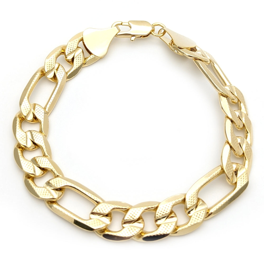 Oro Laminado Basic Bracelet, Gold Filled Style Diamond Cutting Finish, Golden Finish