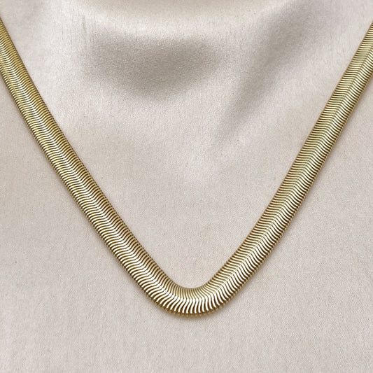 Oro Laminado Basic Necklace, Gold Filled Style Rat Tail Design, Polished, Golden Finish