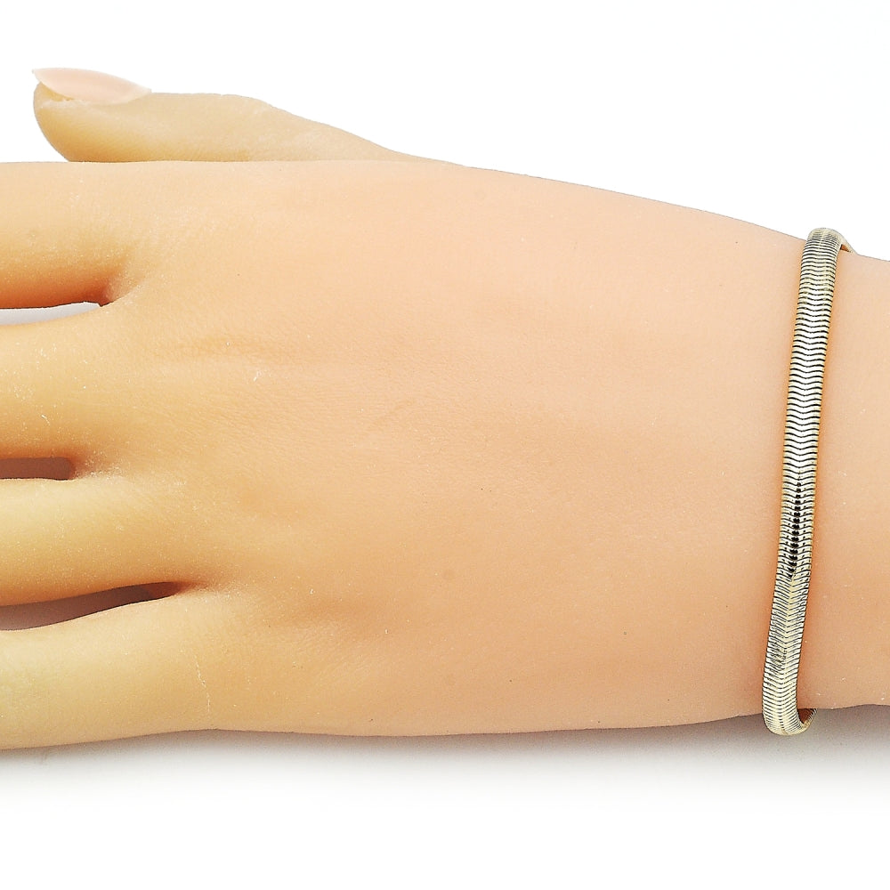 Oro Laminado Basic Bracelet, Gold Filled Style Rat Tail Design, Polished, Golden Finish