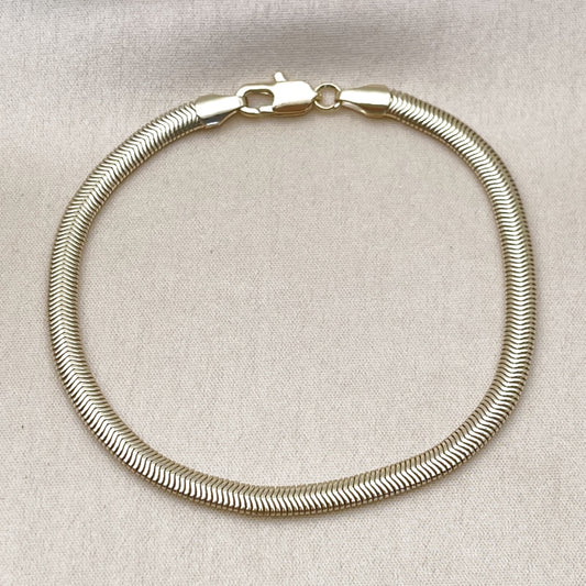 Oro Laminado Basic Bracelet, Gold Filled Style Rat Tail Design, Polished, Golden Finish