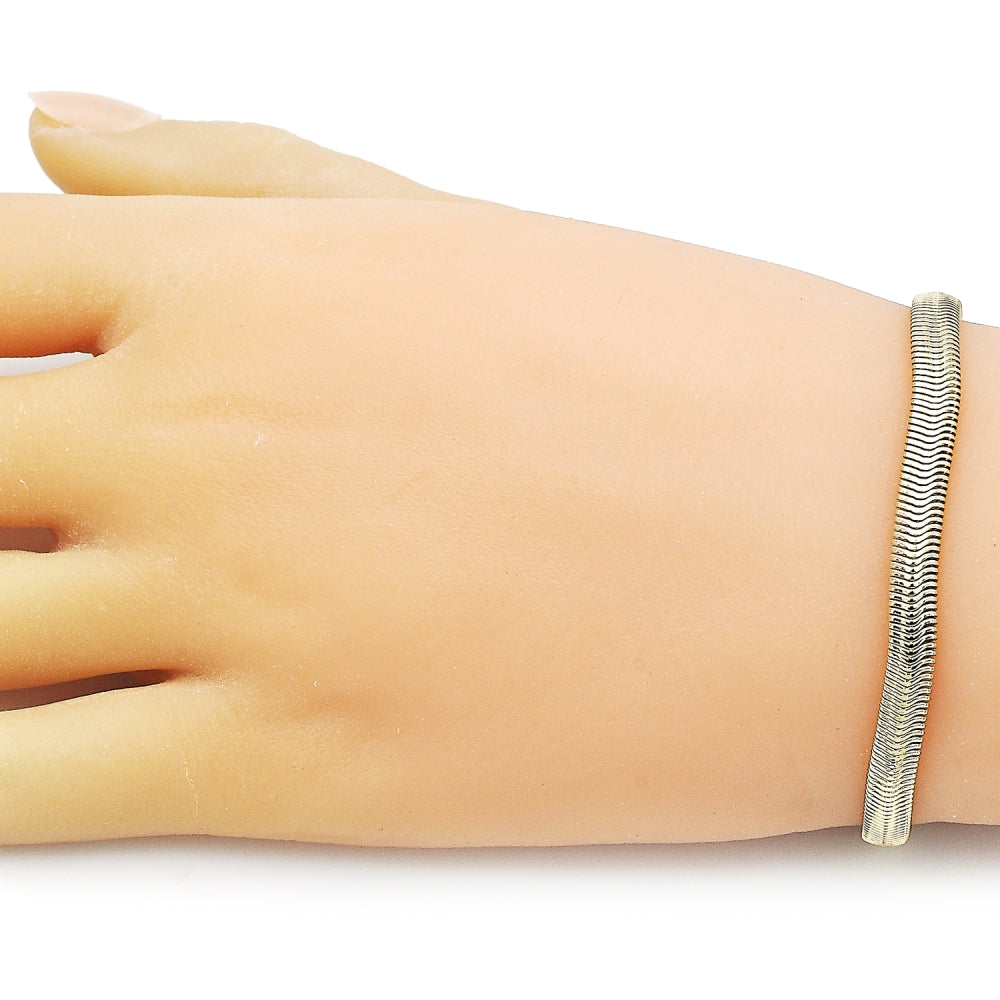 Oro Laminado Basic Bracelet, Gold Filled Style Rat Tail Design, Polished, Golden Finish