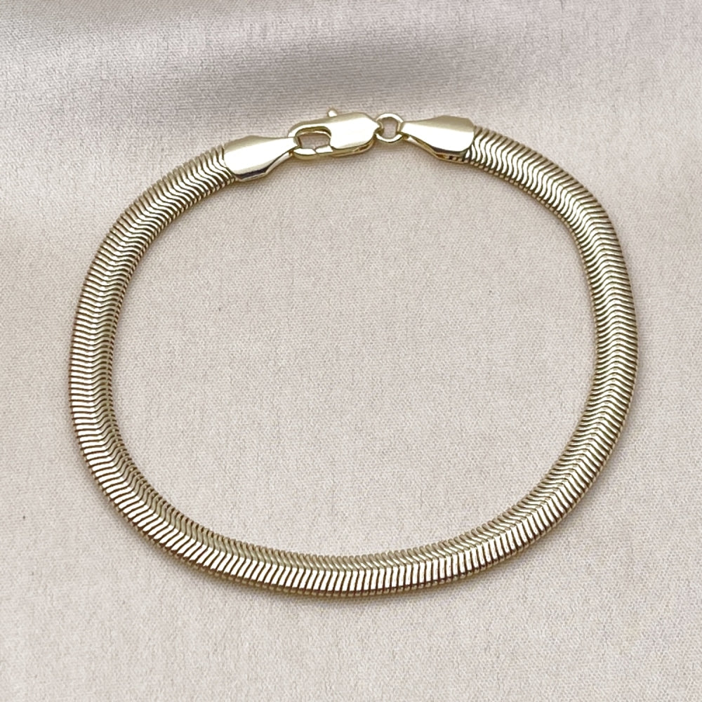 Oro Laminado Basic Bracelet, Gold Filled Style Rat Tail Design, Polished, Golden Finish
