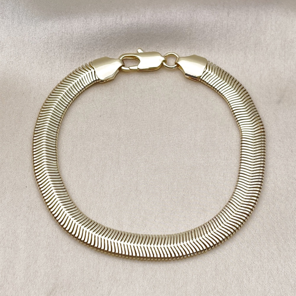Oro Laminado Basic Bracelet, Gold Filled Style Rat Tail Design, Polished, Golden Finish