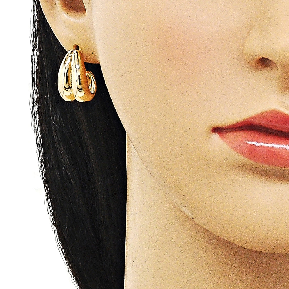Oro Laminado Stud Earring, Gold Filled Style Polished, Golden Finish