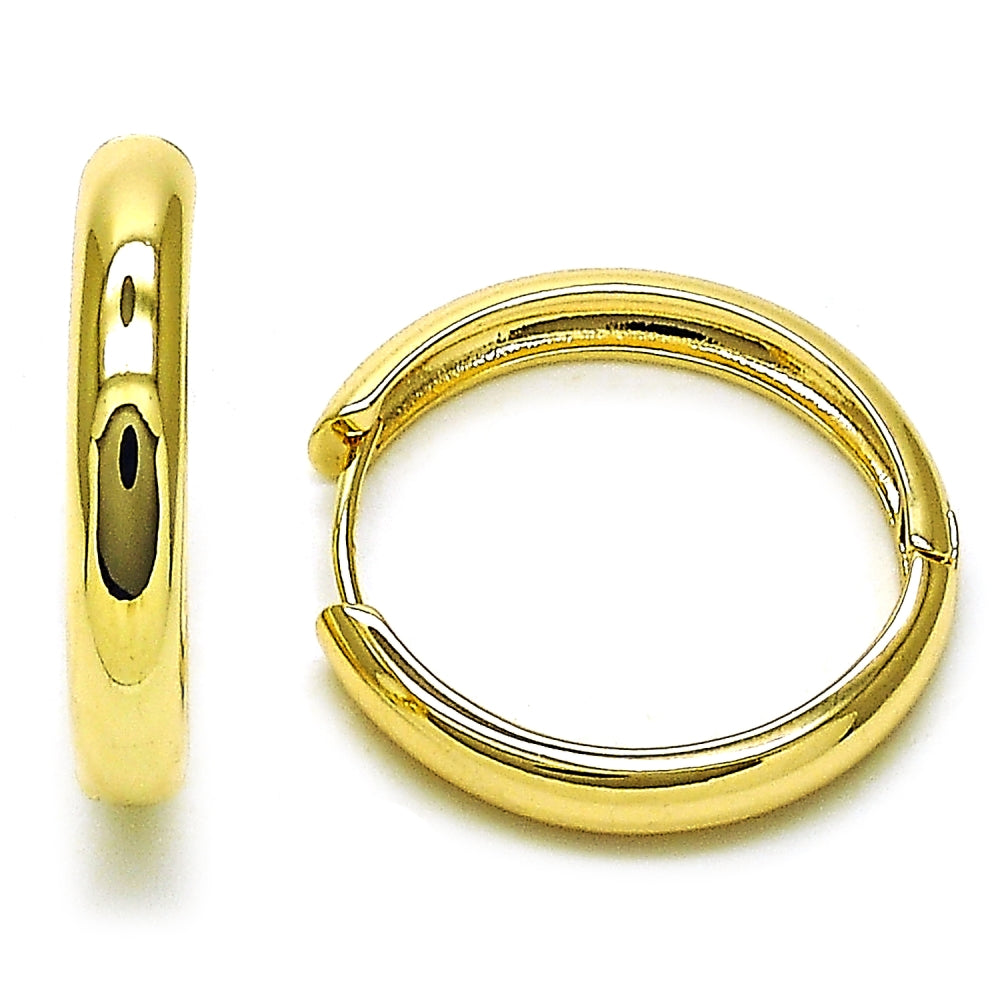 Oro Laminado Huggie Hoop, Gold Filled Style Polished, Golden Finish