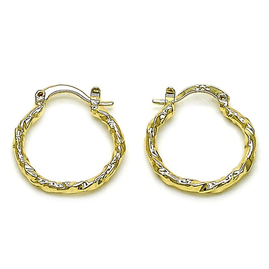 Oro Laminado Small Hoop, Gold Filled Style Polished, Golden Finish