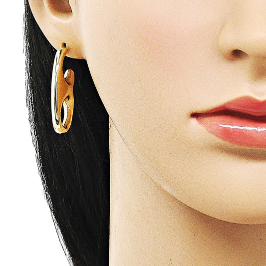 Oro Laminado Stud Earring, Gold Filled Style Mariner and Hollow Design, Polished, Golden Finish