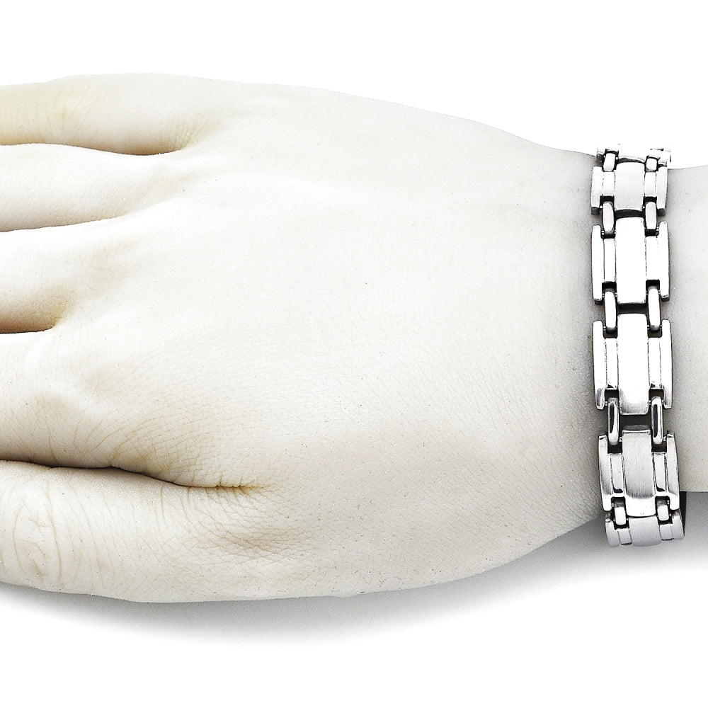 Stainless Steel Solid Bracelet, Polished, Steel Finish