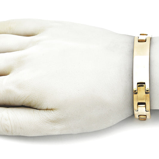 Stainless Steel Solid Bracelet, Polished, Golden Finish
