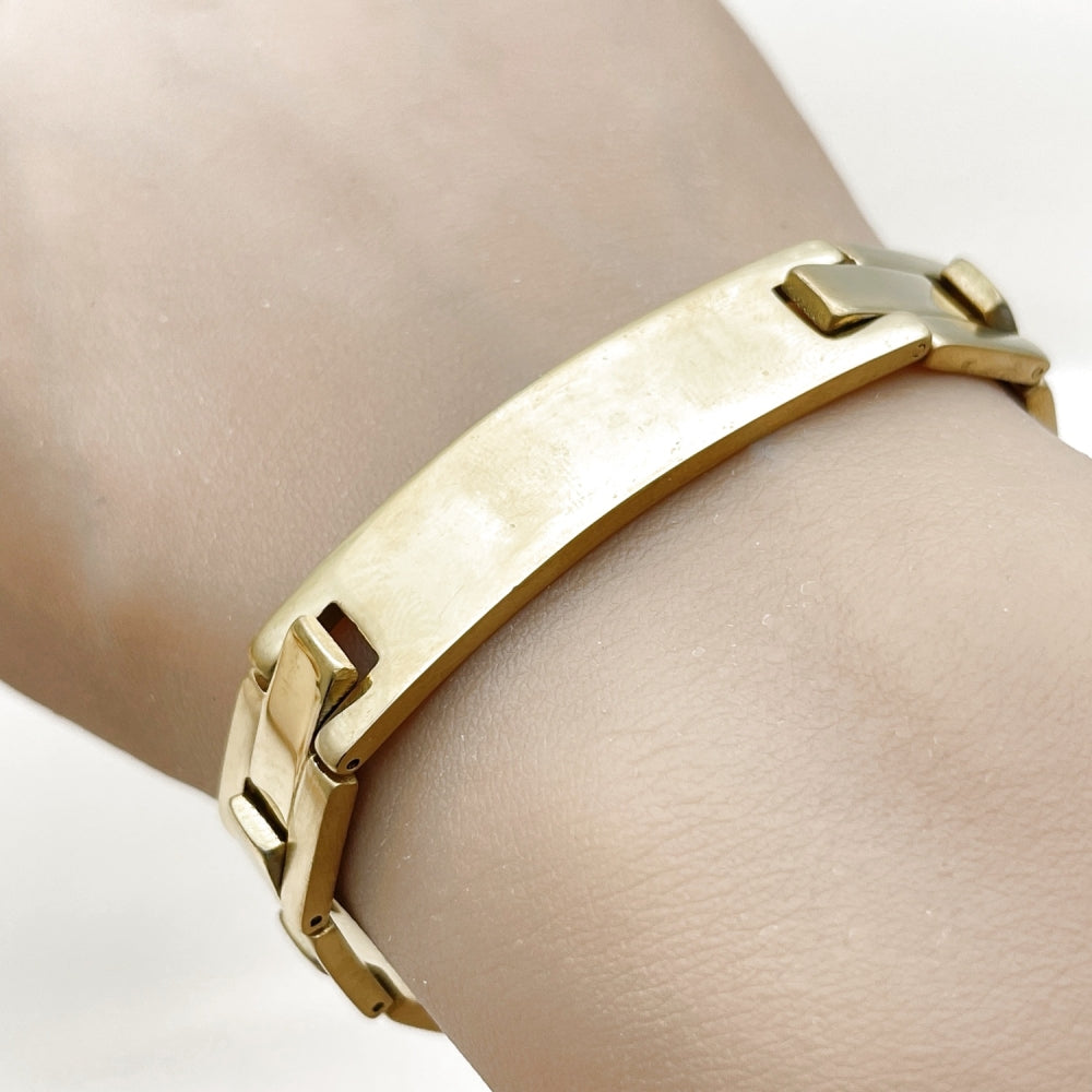 Stainless Steel Solid Bracelet, Polished, Golden Finish