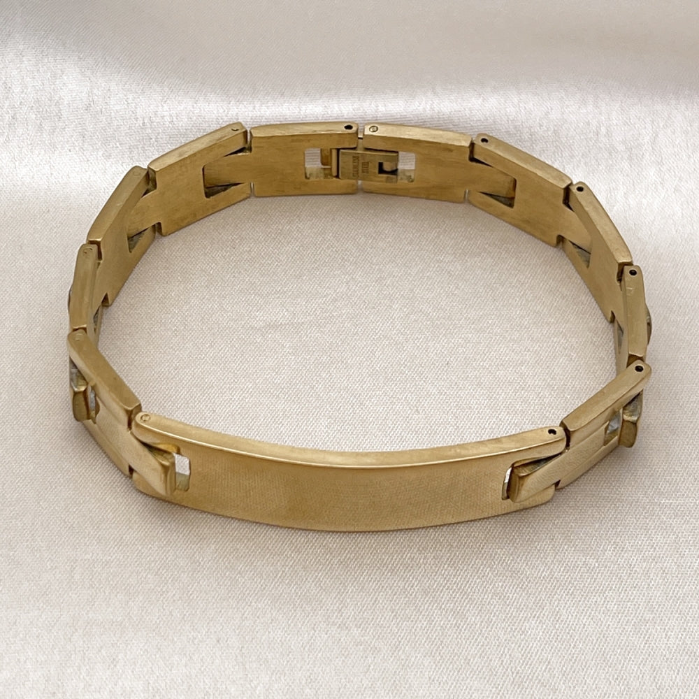 Stainless Steel Solid Bracelet, Polished, Golden Finish
