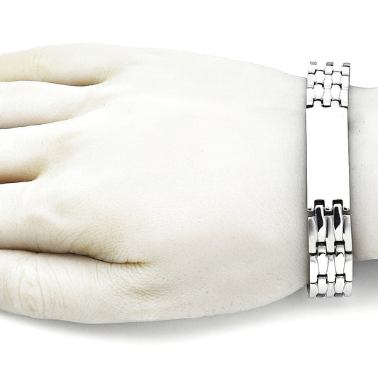 Stainless Steel Solid Bracelet, Polished, Steel Finish