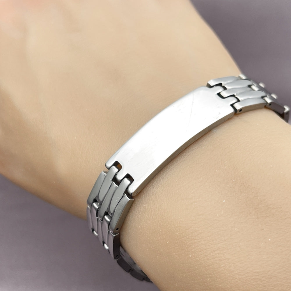 Stainless Steel Solid Bracelet, Polished, Steel Finish