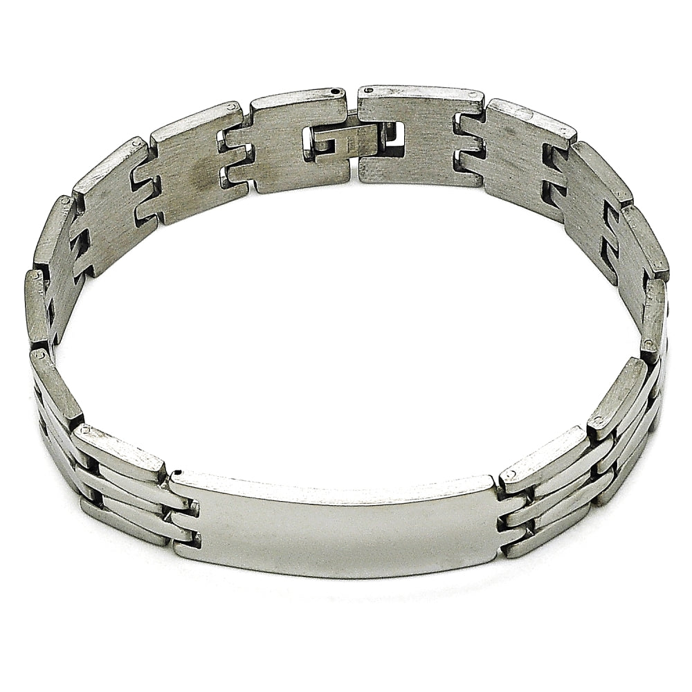 Stainless Steel Solid Bracelet, Polished, Steel Finish