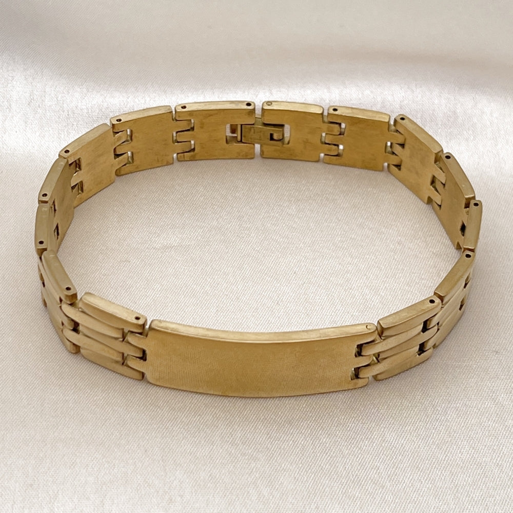Stainless Steel Solid Bracelet, Polished, Golden Finish