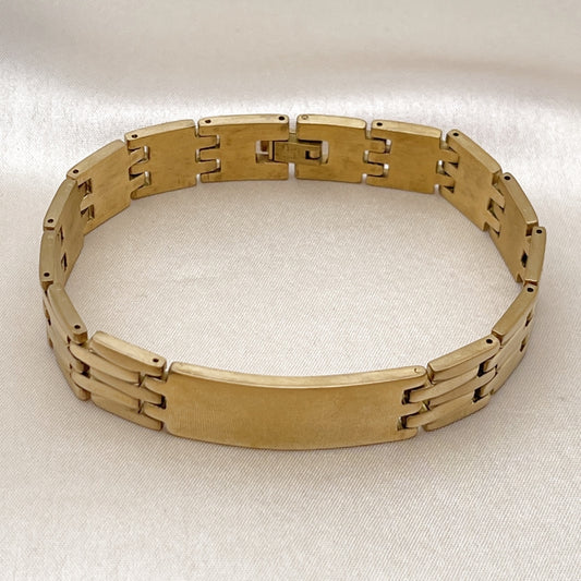 Stainless Steel Solid Bracelet, Polished, Golden Finish
