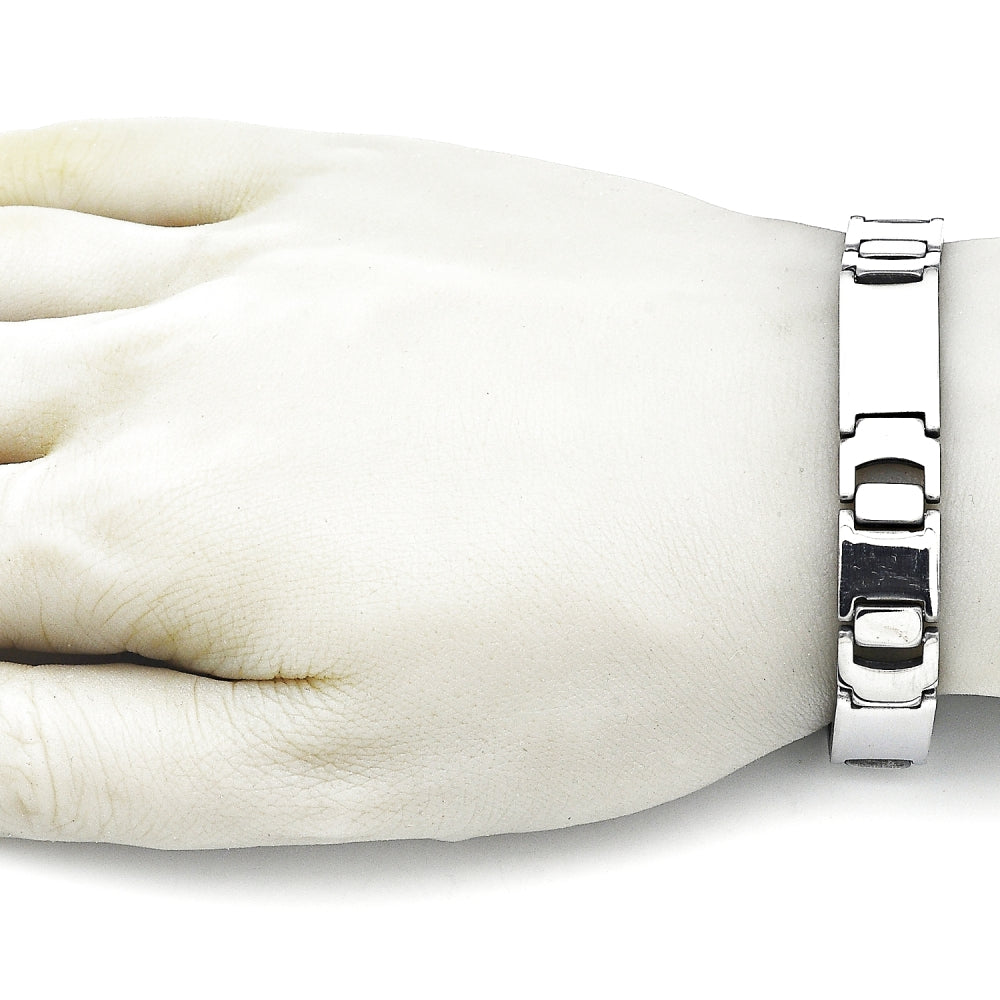 Stainless Steel Solid Bracelet, Polished, Steel Finish