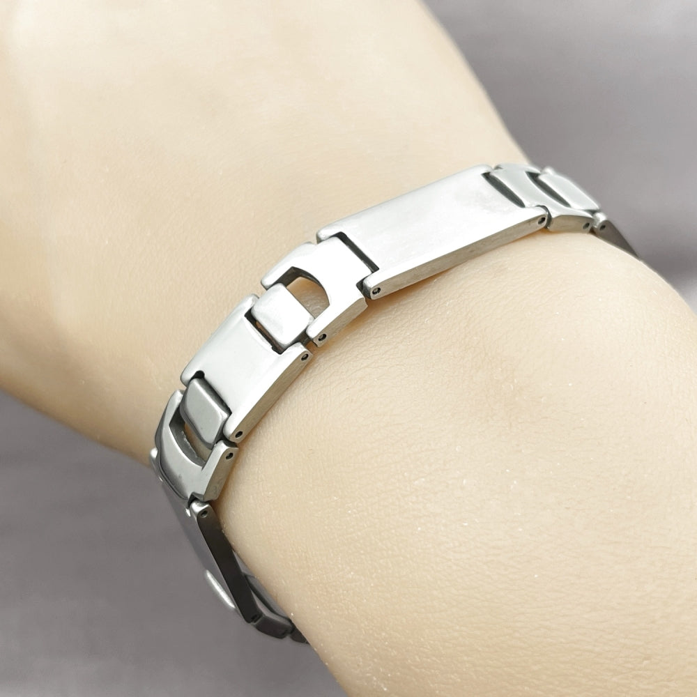 Stainless Steel Solid Bracelet, Polished, Steel Finish