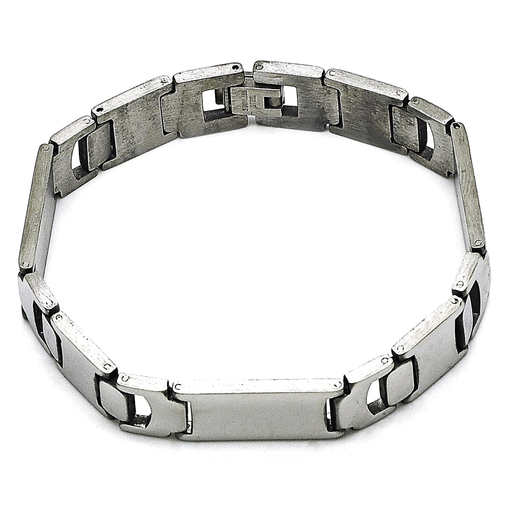 Stainless Steel Solid Bracelet, Polished, Steel Finish