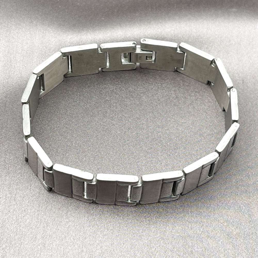 Stainless Steel Solid Bracelet, Brushed Finish, Steel Finish