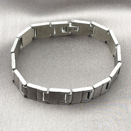 Stainless Steel Solid Bracelet, Brushed Finish, Steel Finish