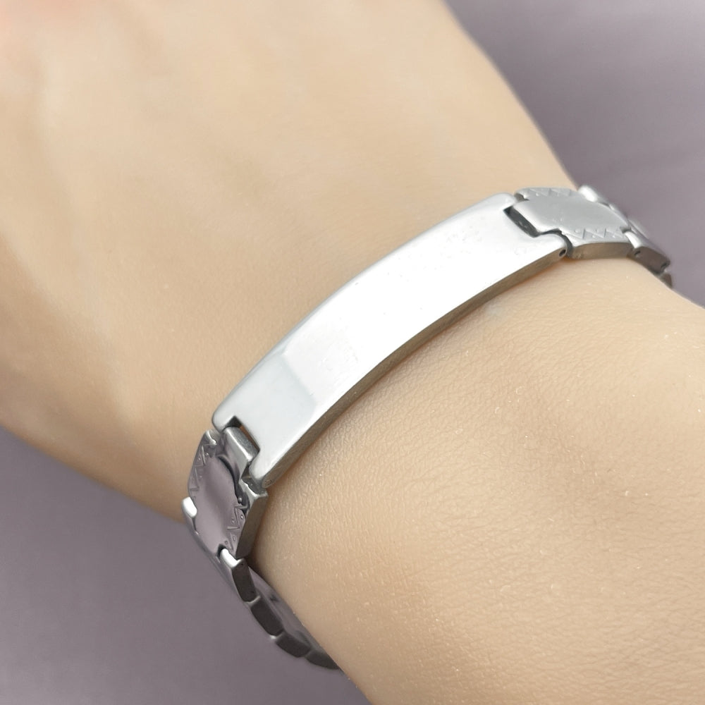 Stainless Steel Solid Bracelet, Polished, Steel Finish
