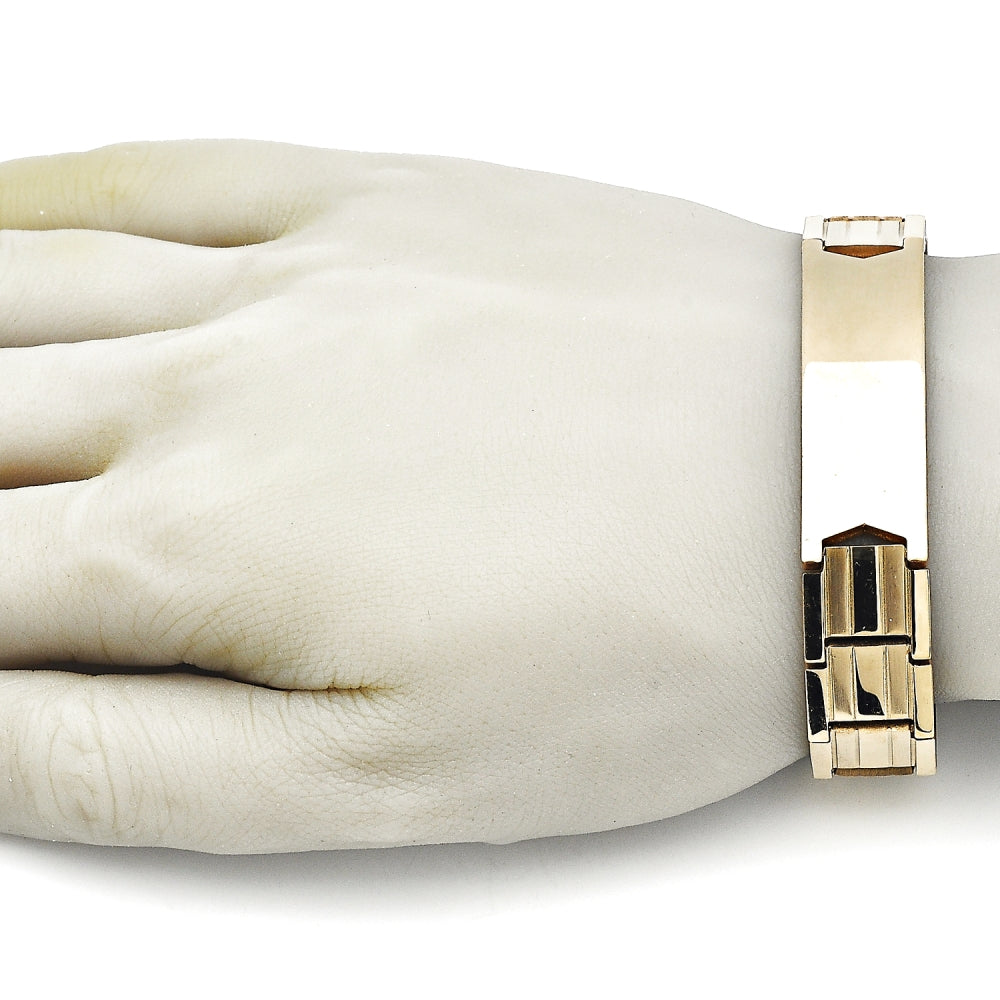Stainless Steel Solid Bracelet, Polished, Golden Finish