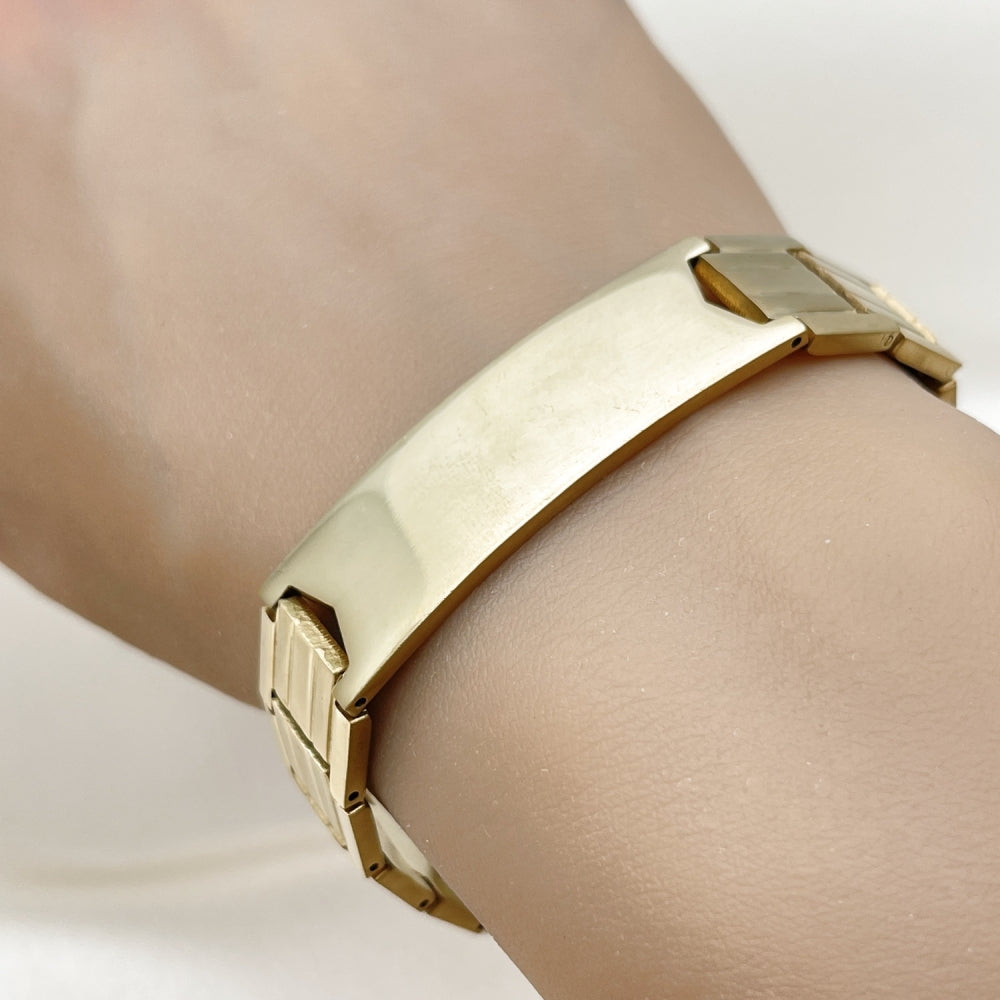 Stainless Steel Solid Bracelet, Polished, Golden Finish