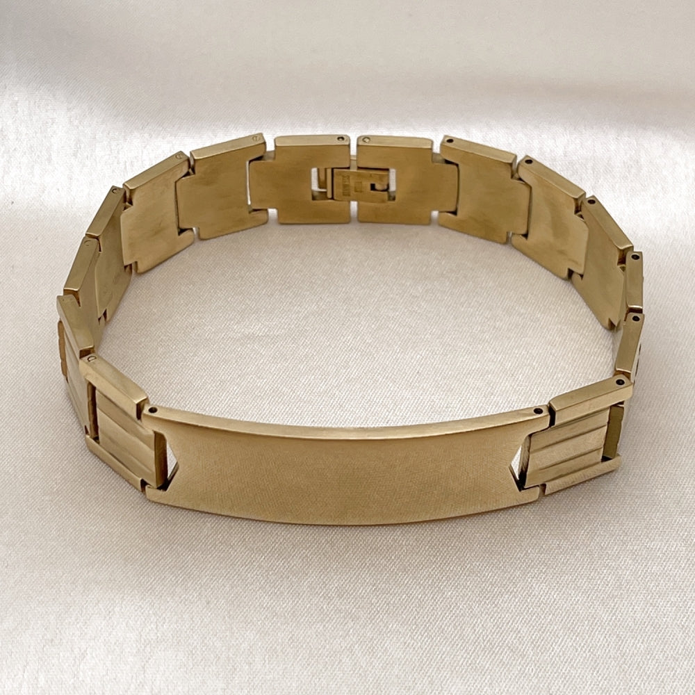 Stainless Steel Solid Bracelet, Polished, Golden Finish