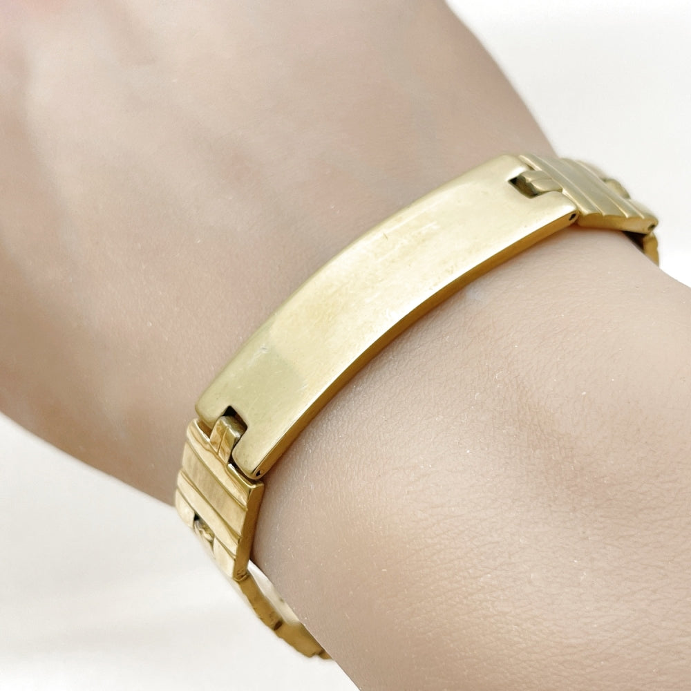 Stainless Steel Solid Bracelet, Polished, Golden Finish
