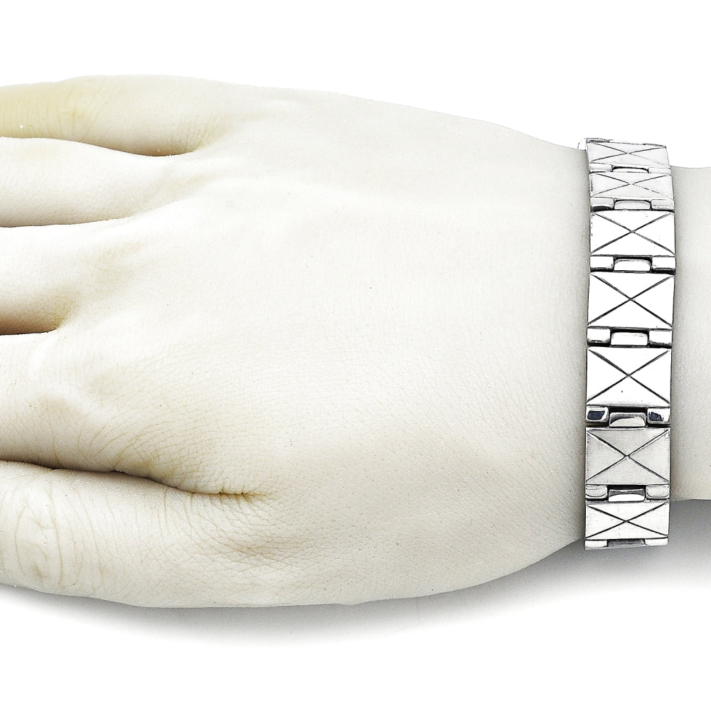 Stainless Steel Solid Bracelet, Polished, Steel Finish