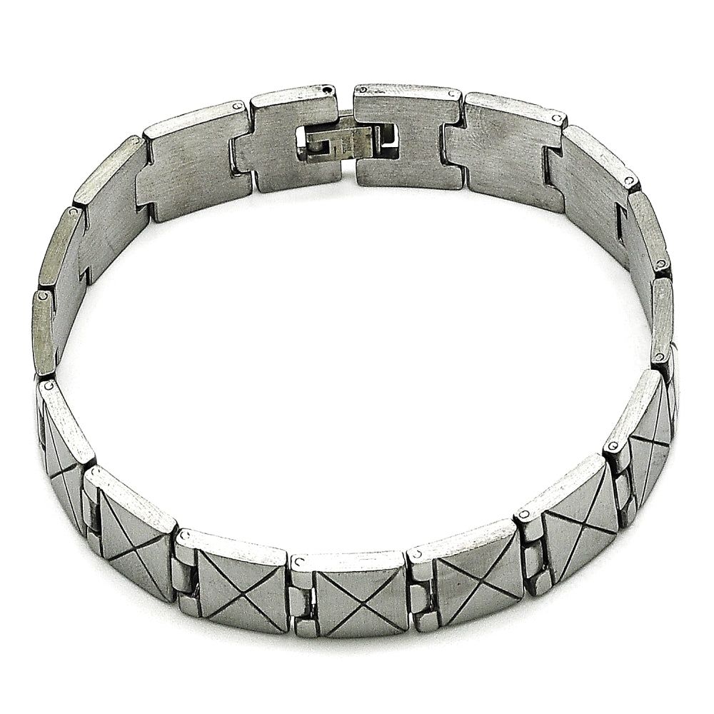 Stainless Steel Solid Bracelet, Polished, Steel Finish