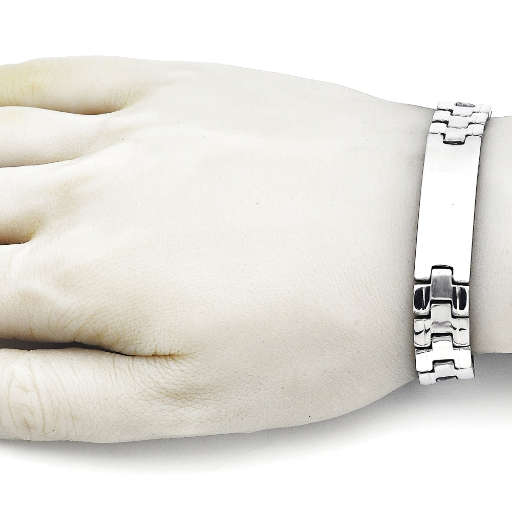 Stainless Steel Solid Bracelet, Polished, Steel Finish
