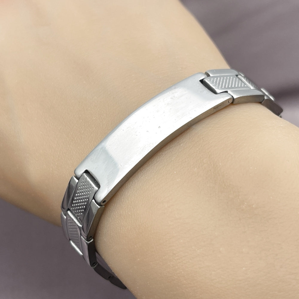 Stainless Steel Solid Bracelet, Polished, Steel Finish