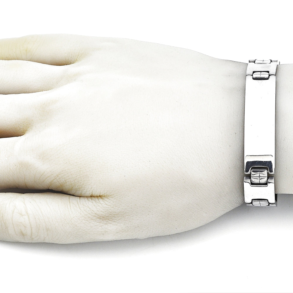 Stainless Steel Solid Bracelet, Polished, Steel Finish