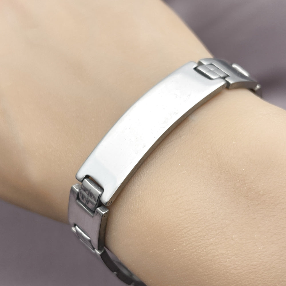 Stainless Steel Solid Bracelet, Polished, Steel Finish