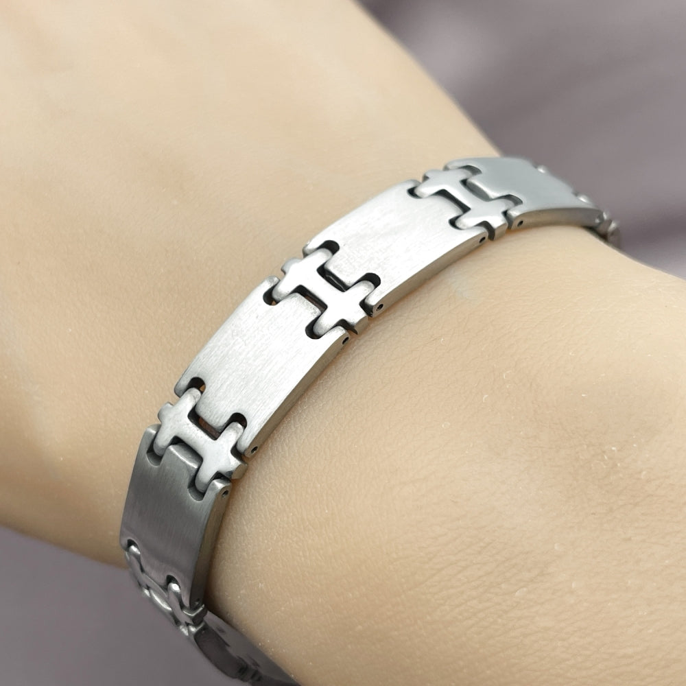 Stainless Steel Solid Bracelet, Polished, Steel Finish