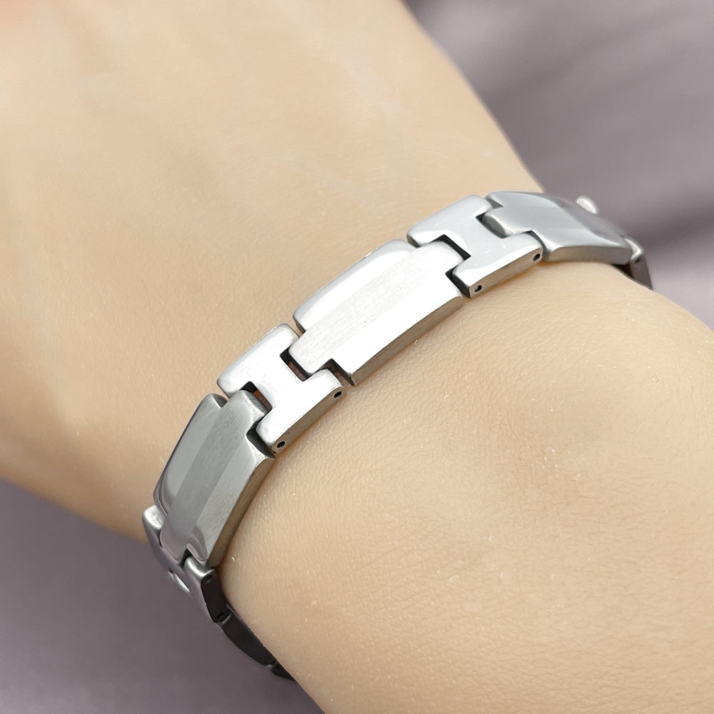 Stainless Steel Solid Bracelet, Polished, Steel Finish