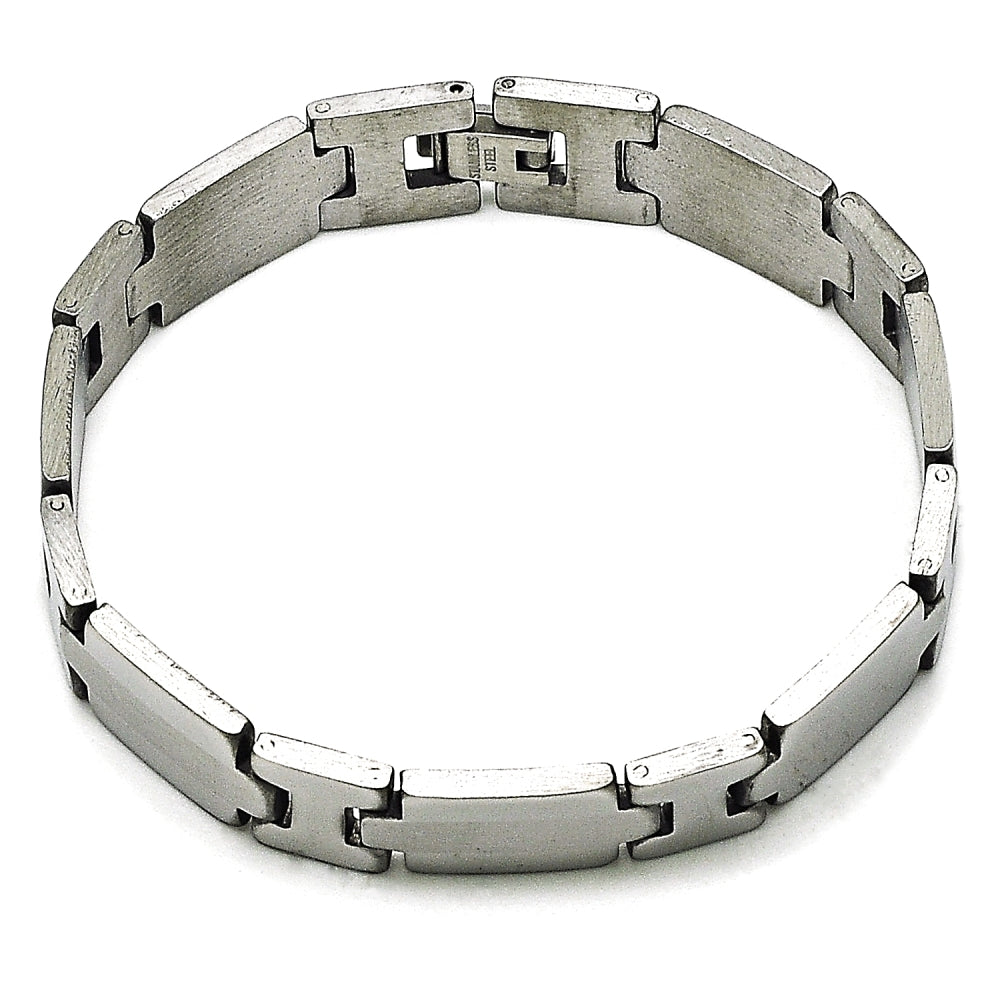 Stainless Steel Solid Bracelet, Polished, Steel Finish