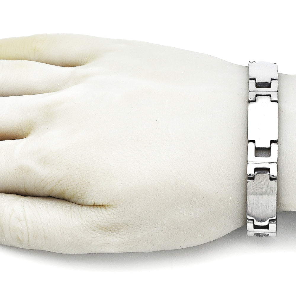 Stainless Steel Solid Bracelet, Polished, Steel Finish