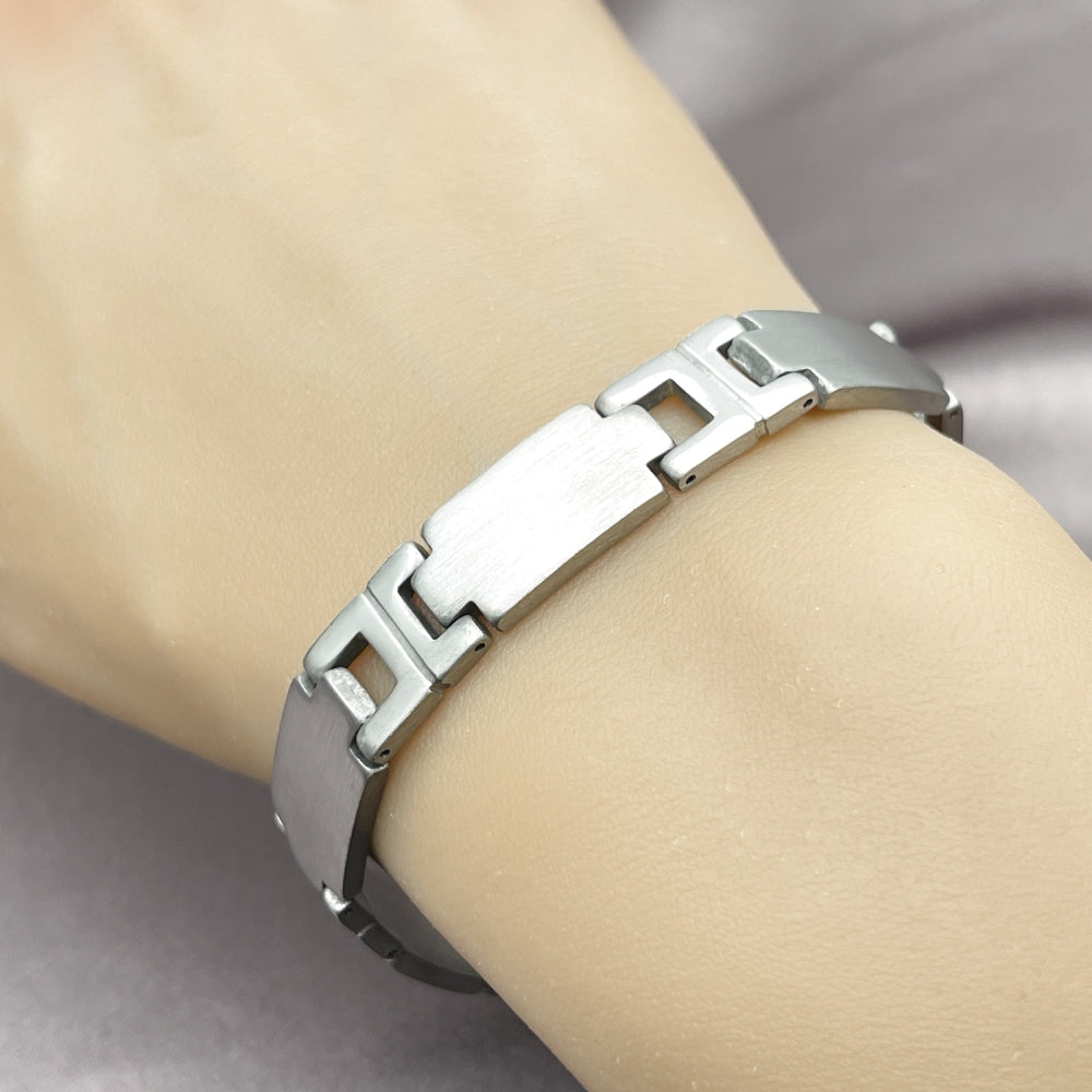 Stainless Steel Solid Bracelet, Polished, Steel Finish