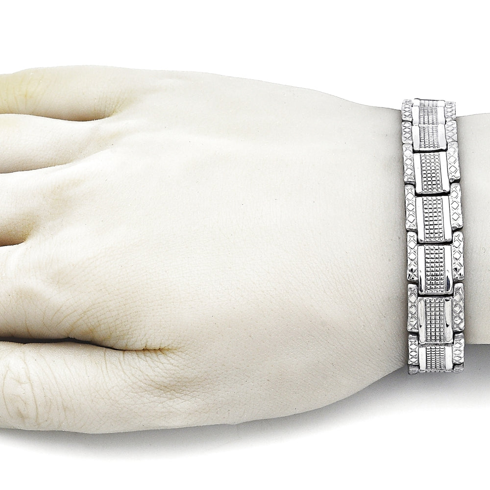 Stainless Steel Solid Bracelet, Polished, Steel Finish