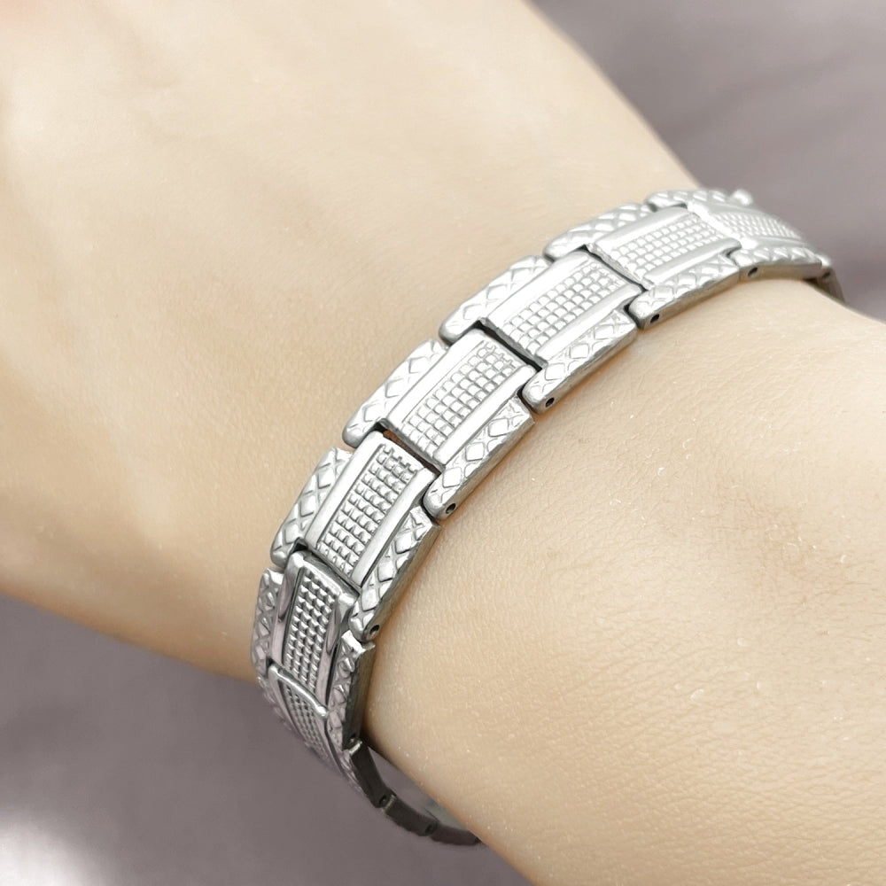 Stainless Steel Solid Bracelet, Polished, Steel Finish