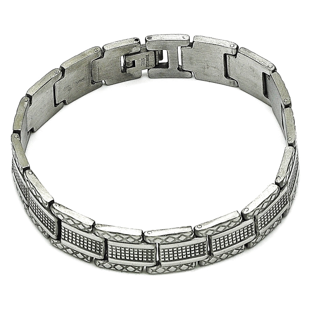 Stainless Steel Solid Bracelet, Polished, Steel Finish